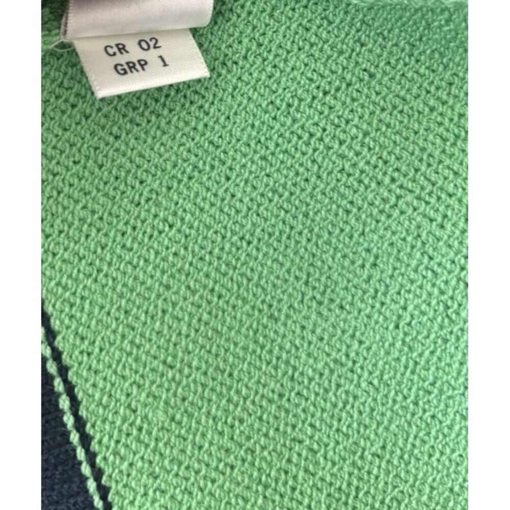St. John Collection by Marie Gray Size 14/16 Green Navy Floral Trimmed Knit Suit - Picture 11 of 13